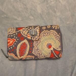 Vera Bradley Wallet with Turn Lock And Zipper Compartment (Bin 12)